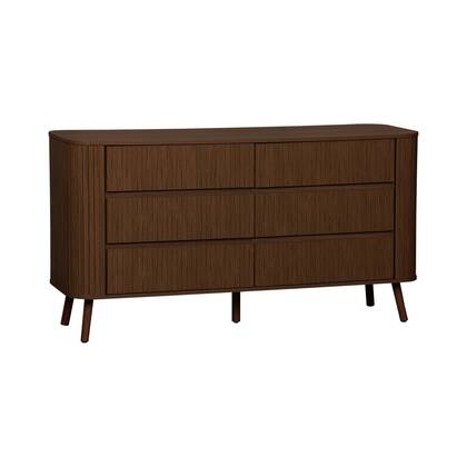 sweeek - Ladekast met 6 laden, gegroefd houtdecor