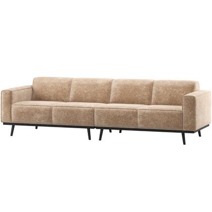 WOOOD Statement 3-Zits Bank 280 cm - Chenille - Velvet Perzik Roze