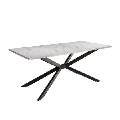 Meubella - Eetkamertafel Faithley - Wit marmerlook - 190 cm