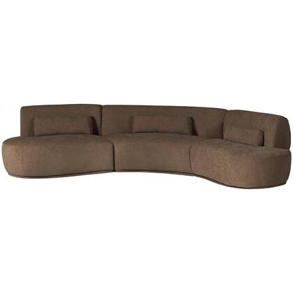 WOOOD Batavier Half Ronde Bank 6-Zits - Polyester - Velvet Bruin