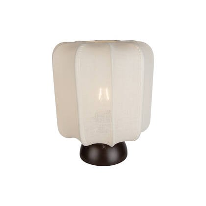 QAZQA Japandi tafellamp donker brons met beige kap - Nori afbeelding