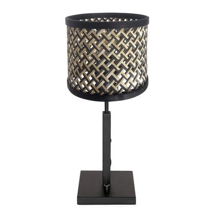 Steinhauer - tafellamp - Stang - zwart - linnen metaal - Ø 20cm - E27 afbeelding