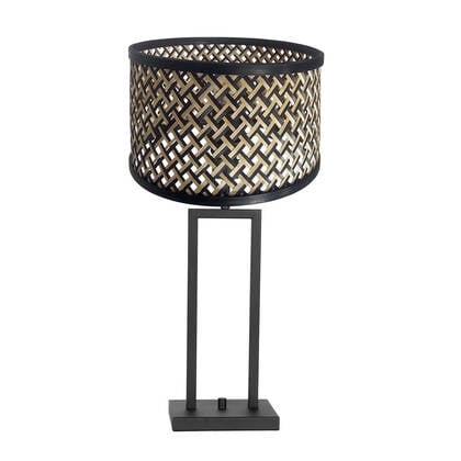 Steinhauer - tafellamp - Stang - zwart - bamboe metaal - schemerlamp afbeelding