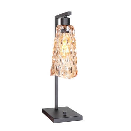 Steinhauer - Tafellamp Amber Glas - 1-Lichts - 20x14x48cm - Vidrio afbeelding