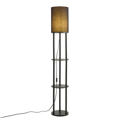 QAZQA Moderne vloerlamp zwart - Stojon afbeelding