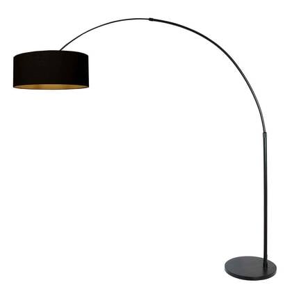 Steinhauer - Booglamp Zwart|Zwart|Goud Metaal|Linnen 235x50x240cm afbeelding