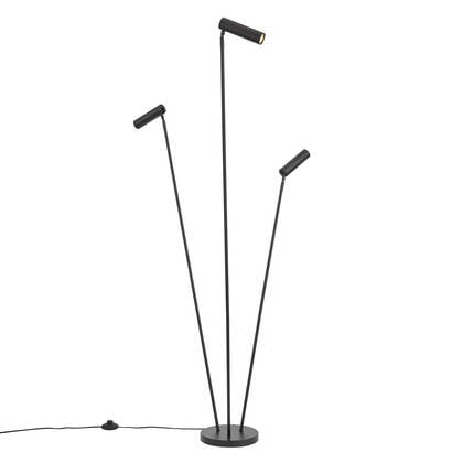 QAZQA Moderne vloerlamp zwart 3-lichts GU10 35mm - Thomas afbeelding