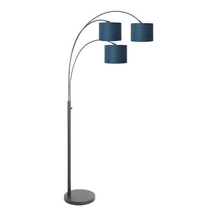 Steinhauer - Booglamp Blauw Metaal|Velours 3 afbeelding