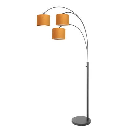 Steinhauer - vloerlamp - Sparkled Light - zwart - metaal velours stof afbeelding