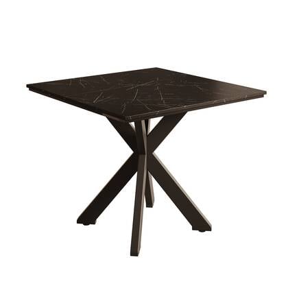 Meubella - Eetkamertafel Pacey - Zwart marmerlook - 90 cm