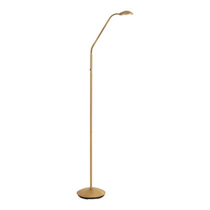 QAZQA Moderne vloerlamp brons incl. LED 3-staps dimbaar oplaadbaar - afbeelding