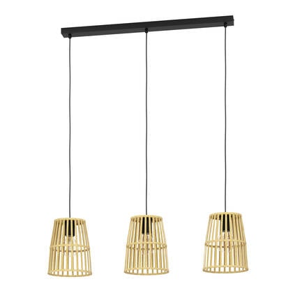 EGLO Eyam Hanglamp - E27 - 89 cm - Zwart|Bruin afbeelding