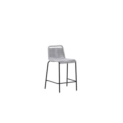 Fjôrd - Barstoel Lichtgrijs Touw - Zithoogte 61cm - Lindos - Set van 2