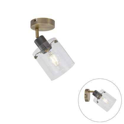 QAZQA Design wandspot brons met helder glas - Domo afbeelding