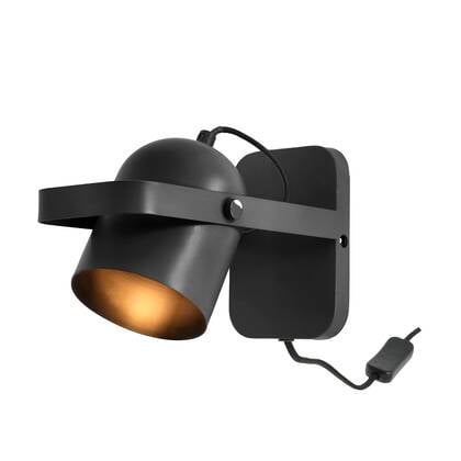 Villa Collection Nesvik Kantelbare Metalen Wandlamp Zwart afbeelding