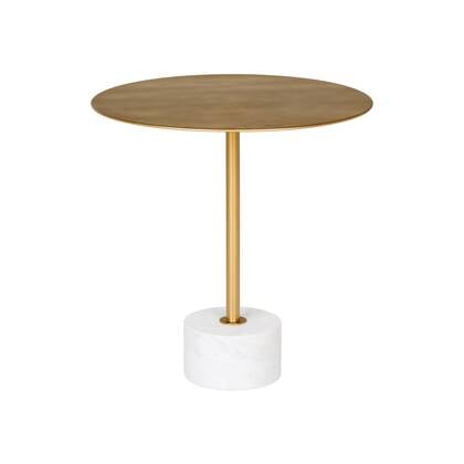 Artichok Manon Ronde Bijzettafel met Marmeren Voet - Goud