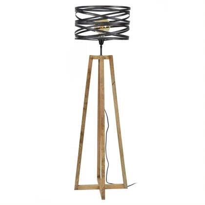 Giga Meubel - Vloerlamp Hout - 1-Lichts - 41x41x141cm - Twist afbeelding