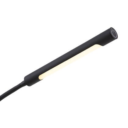 QAZQA Moderne vloerlamp zwart incl. LED 3-staps dimbaar oplaadbaar - afbeelding