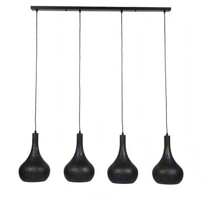 Giga Meubel - Hanglamp Zwart|Bruin - 4-Lichts - Punch afbeelding