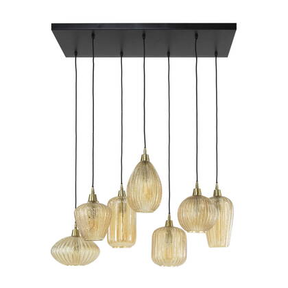 Giga Meubel - Hanglamp Amber - 7-Lichts - 150cm - Pattern Mix afbeelding