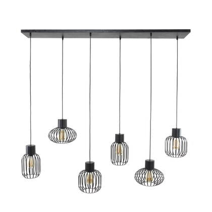 Giga Meubel - Hanglamp Zwart - 6-Lichts - 150x145x28cm - Mix afbeelding