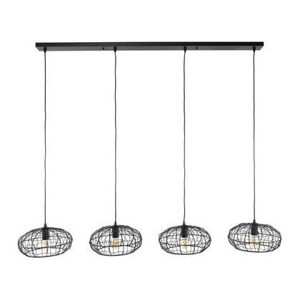 Giga Meubel - Hanglamp Zwart|Bruin - 4-Lichts - 150x170x34cm - Connect afbeelding