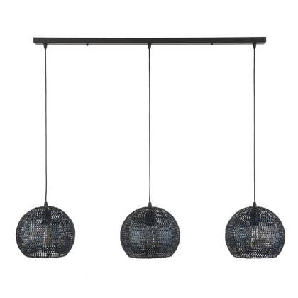 Giga Meubel - Hanglamp Zwart - 3-Lichts - 128cm - Armor Half Rond afbeelding