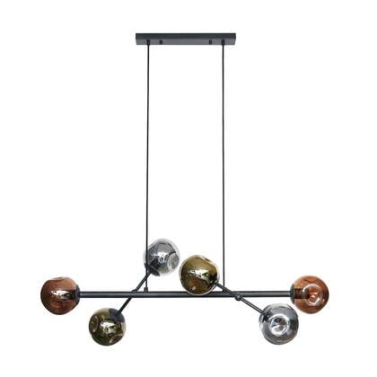 Giga Meubel - Hanglamp Zwart - 6-Lichts - 150x110x40cm - Molecule Mix afbeelding