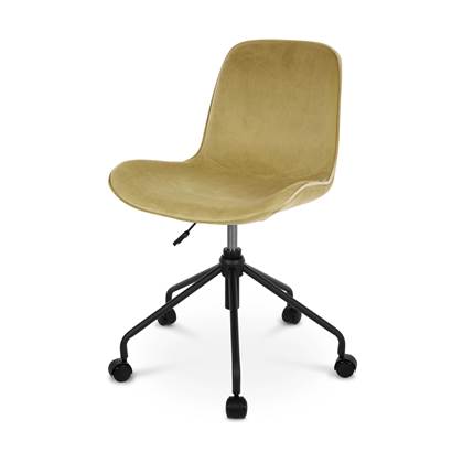 FonQ Nolon Nout bureaustoel velvet olijf groen - zwart onderstel aanbieding