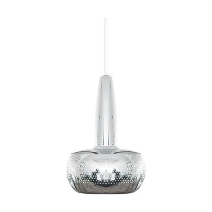 Umage Clava hanglamp polished steel - met koordset wit - Ø 21,5 cm