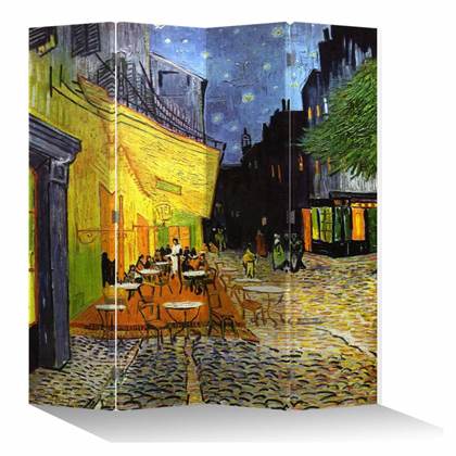 Fine Asianliving Kamerscherm 4 Panelen Vincent van Gogh Cafeterras bij