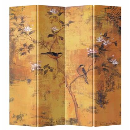 Fine Asianliving Kamerscherm Scheidingswand 4 Panelen Vintage Bloesems