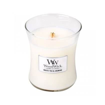 Woodwick Medium Candle White Tea & Jasmine