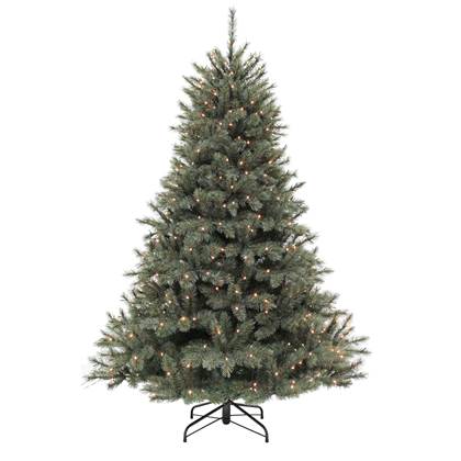 Triumph Tree - Forest frosted pine christmas tree newgrowth blue LED -  h230xd157cm