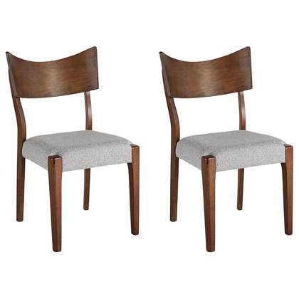 Beliani EDEN Set van 2 stoelen Donkere houtkleur