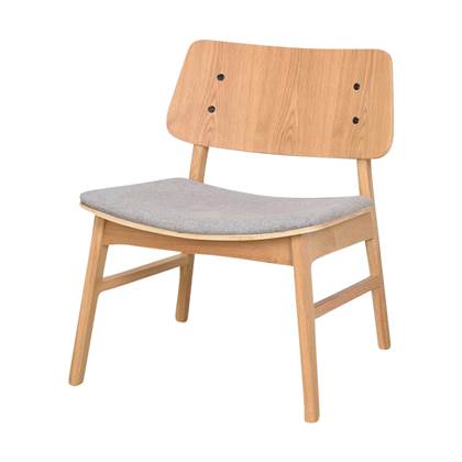 Nagano houten fauteuil naturel - met grijs zitkussen