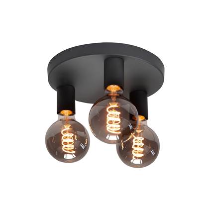 Highlight Plafondlamp Basic 3 lichts Ø 25 cm E27 zwart