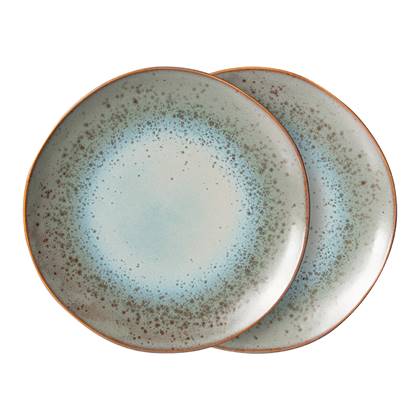 HKliving Dinerbord Set van 2 70s Ceramics