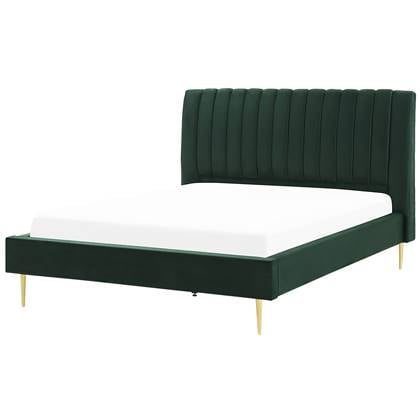 Beliani - MARVILLE - Tweepersoonsbed - Groen - 180 x 200 cm - Fluweel