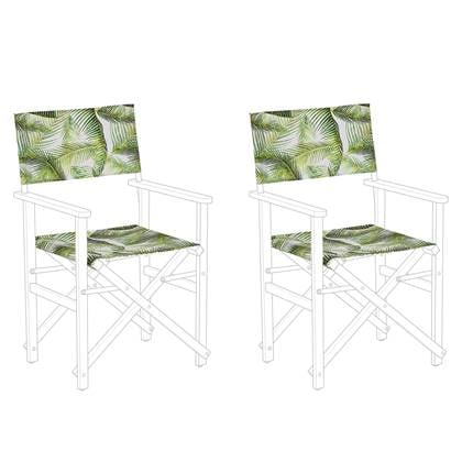 Beliani - CINE - Ligstoel doek set van 2 - Licht - Polyester Groen