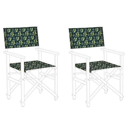 Beliani - CINE - Ligstoel doek set van 2 - Donker - Polyester Groen