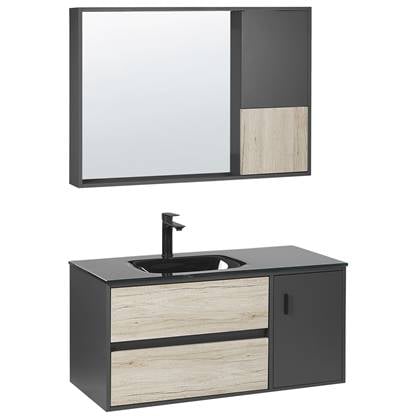 Beliani - TERUEL - Badkamermeubel - Lichte houtkleur - MDF Bruin