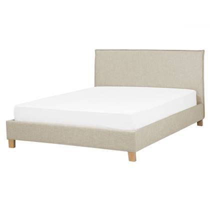 SENNEZ - Tweepersoonsbed - Beige - 160 x 200 cm - Polyester