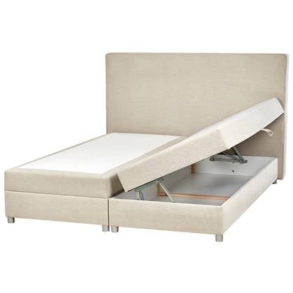 Beliani - MINISTER - Boxspringbed - Beige - 180 x 200 cm - Polyester