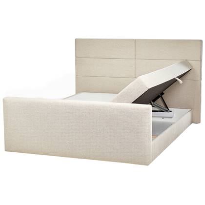 Beliani - ARISTOCRAT - Boxspringbed - Beige - 180 x 200 cm - Polyester