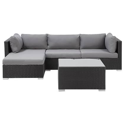 Beliani - SANO - Loungeset voor 4 - Zwart - PE rotan