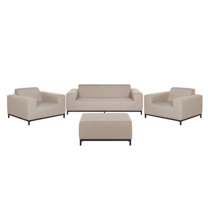 Beliani - ROVIGO - Loungeset voor 5 - Beige|Zwart - Polyester