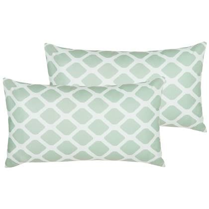 Beliani-KALAMOS -Tuinkussen set van 2-Groen-40 x 70 cm-Polyester