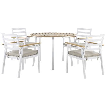 Beliani - CAVOLI - Tuinset voor 4 - Wit|Beige - Aluminium
