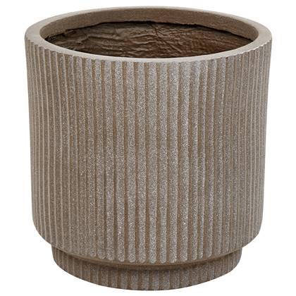 Beliani - DARIA - Bloempot - 24x24x24 cm -Taupe - Kleivezels Beige